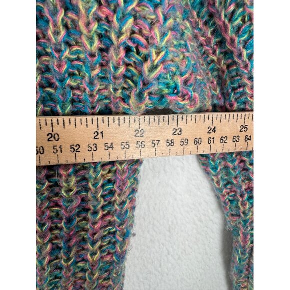 VTG Wet seal oversized wool blend lagen colorful cardigan 90s sz M - Picture 6 of 7